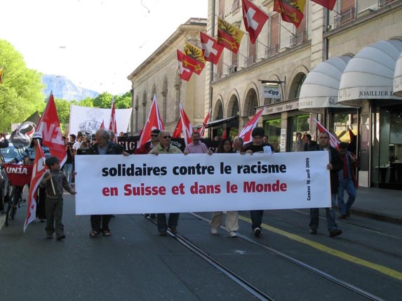 manif contre le racisme et la xénophobie - Genève 18 avril 2009