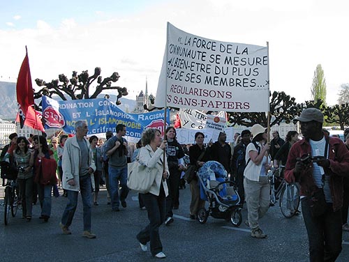 manif contre le racisme et la xénophobie - Genève 18 avril 2009