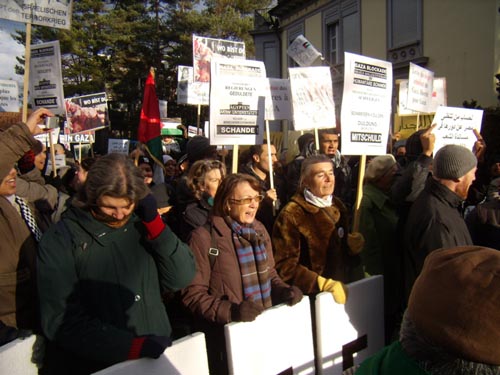 gaza - manif ambassade egyptienne - berne - 4 janvier 2010