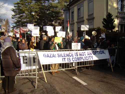 gaza - manif ambassade egyptienne - berne - 4 janvier 2010