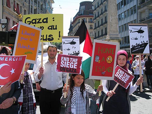 REAGISSONS Gaza - manif 5 juin 2010 - genève