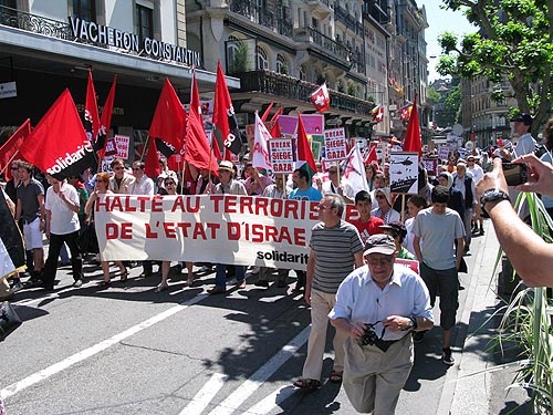 REAGISSONS Gaza - manif 5 juin 2010 - genève