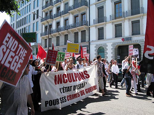 REAGISSONS Gaza - manif 5 juin 2010 - genève