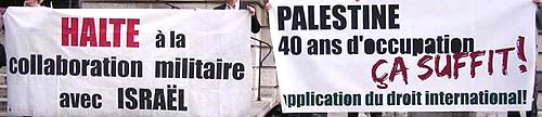halte à la collaboration militaire avec israël